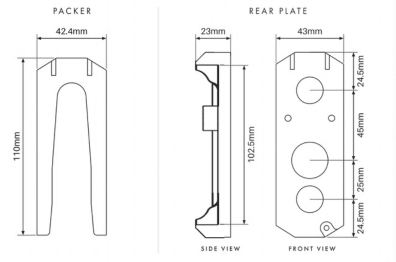 TILT Spigot - Square - Facemount - Image 3