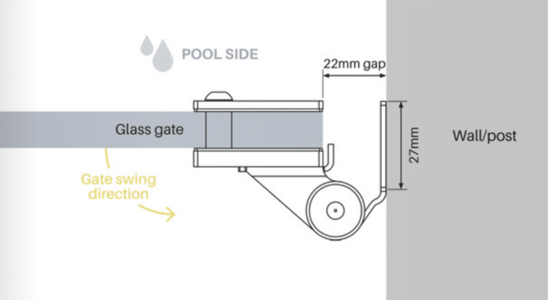 STD Hinge - SQ Post / Wall to Pool Gate - Image 2