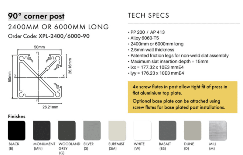 XPS - Post Corner - 6000mm - G - Image 2