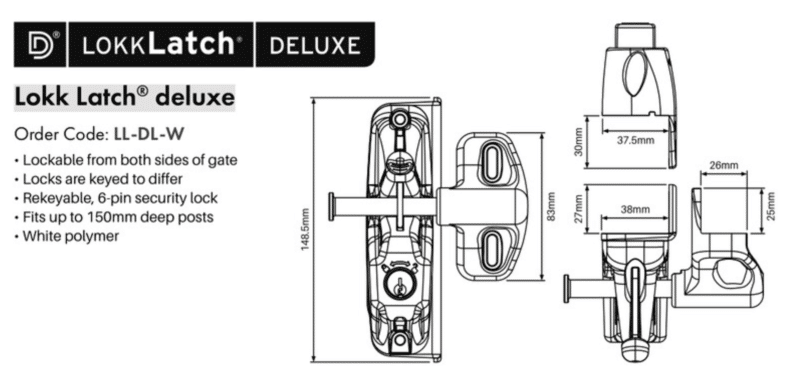 D&D Lokk Latch - Deluxe Lockable  - W - Image 2