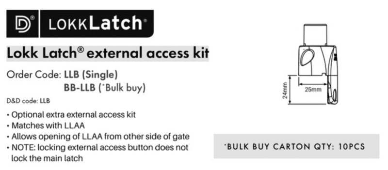 D&D Lokk Latch - EXTERNAL ACCESS KIT ONLY - Image 2