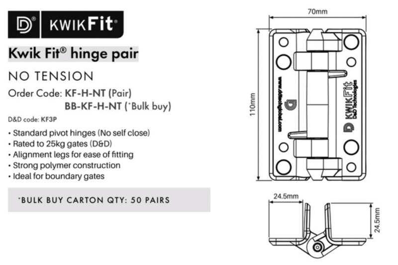 D&D Kwik Fit - HINGE SET - No Tension - Image 2