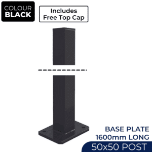 Post - 50x50mm x 1600mm Aluminium Base Plate Fencing Post - B