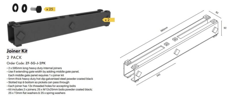 Security Fencing - Sliding Gate Joiner Kit - Image 2