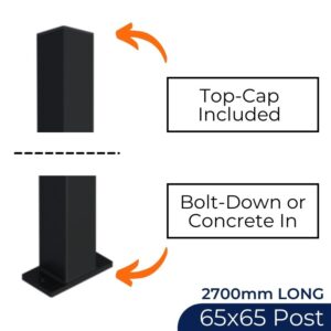 Post – 65x65mm x 2700mm Galvanised Steel Base Plate Security Fencing Post – B
