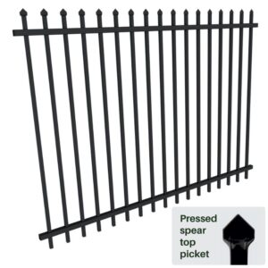 Security Fencing - Panel 1800H x 2400W - Steel Spare Top Fence Black