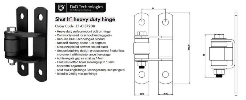 1x Bolt-On Heavy Duty Hinge (Rated To 250kg) - Image 2