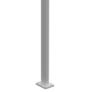 PoolSafe BARR Post - 50x25mm x 1280mm - Aluminium - Base Plate - White