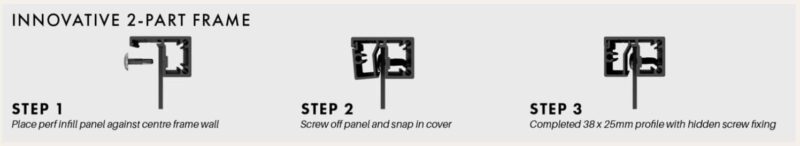 Perforated Panels - DIY KIT with Frames - 2000mmW x 1200mmH - MONUMENT - Image 3