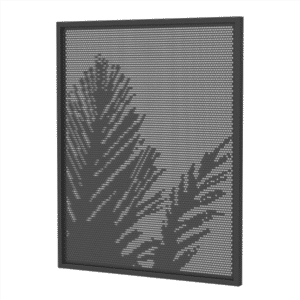 Perforated Gate - PALM MOTIF - 975x1200mm - BLACK