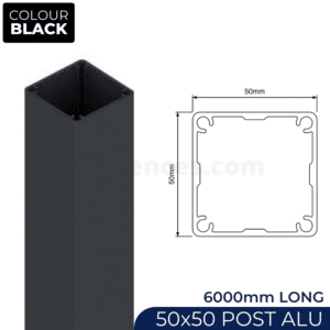 Post – 50x50mm x 6000mm Aluminium Slat Fencing Post - B