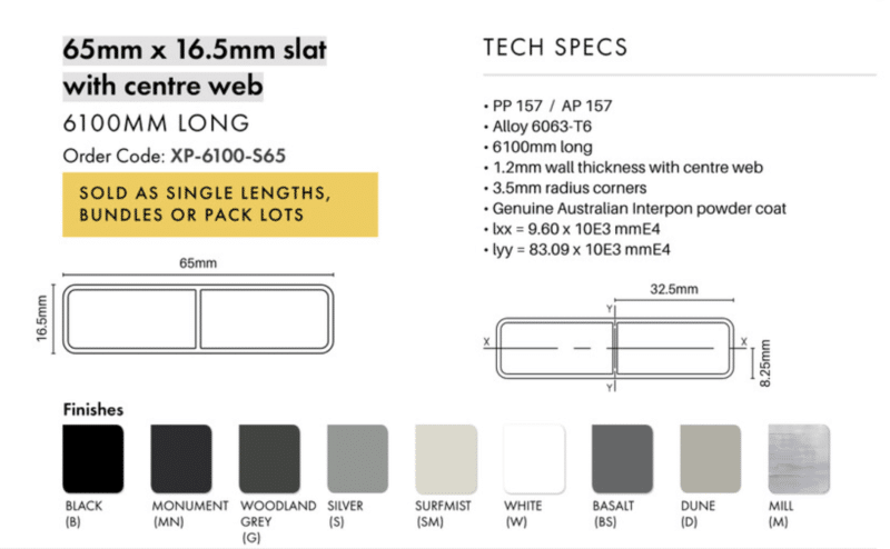 XPS - 65 x 16.5mm - Per Meter - SM - Image 2
