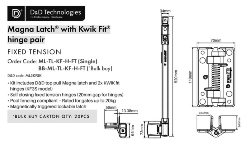 D&D Magna Latch - TOP PULL LOCKABLE LATCH & Kwik Fit - Image 2