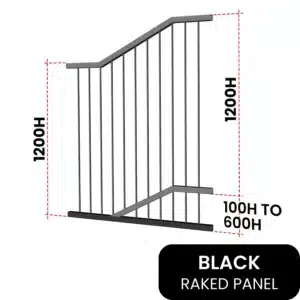 PoolSafe Black Raked Panel - 1200W - Aluminium