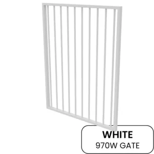 PoolSafe White Gate 970mmW x 1200mmH - Aluminium