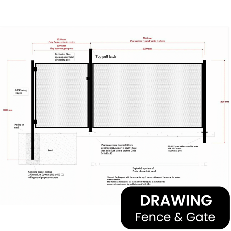PERF Fence Panel DIY KIT - 2000W x 1185H - W - Image 3