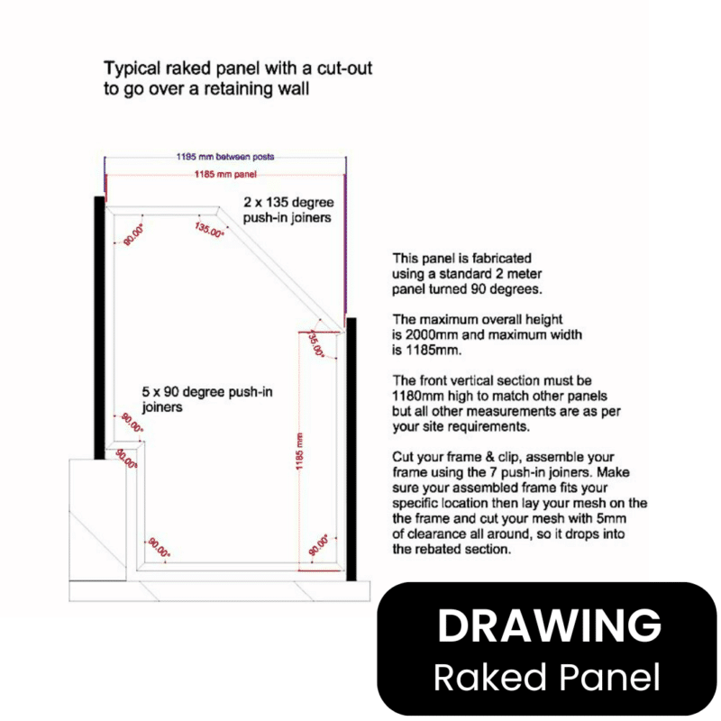 PERF Fence Panel DIY KIT - 2000W x 1185H - W - Image 4