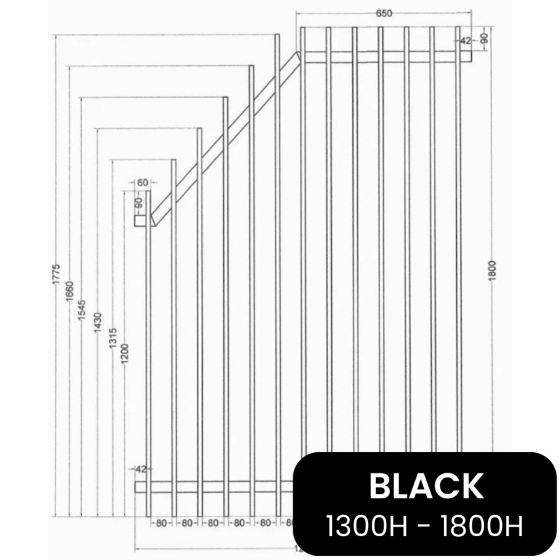 PoolSafe - BLADE Panel Raked - 1252W - B