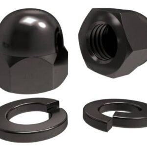 M12 DOME NUT w/ WASHER - BLACK - 4pk